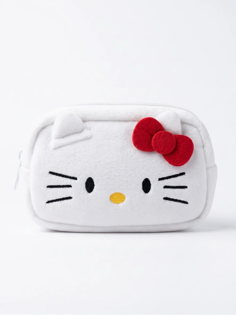 Hello Kitty Soft White Plush Cosmetic Pouch